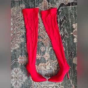 Xena Tall in Love Thigh High Stretch Biker Boot 7.5